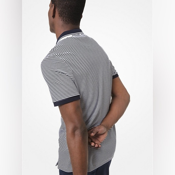 Michael Kors NWT men’s cotton polo striped navy short sleeve medium - Picture 2 of 13